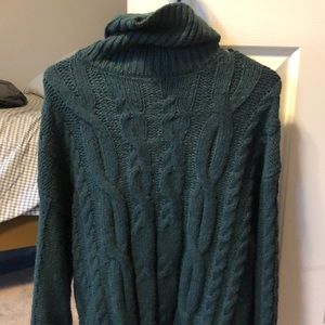 Green Turtleneck Sweater
